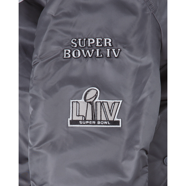 Alpha Industries X Kansas City Chiefs Gray MA-1 Bomber Jacket - Image 4