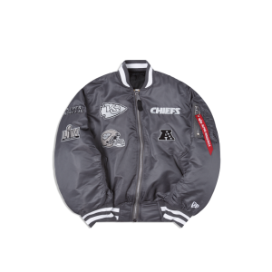 Alpha Industries X Kansas City Chiefs Gray MA-1 Bomber Jacket