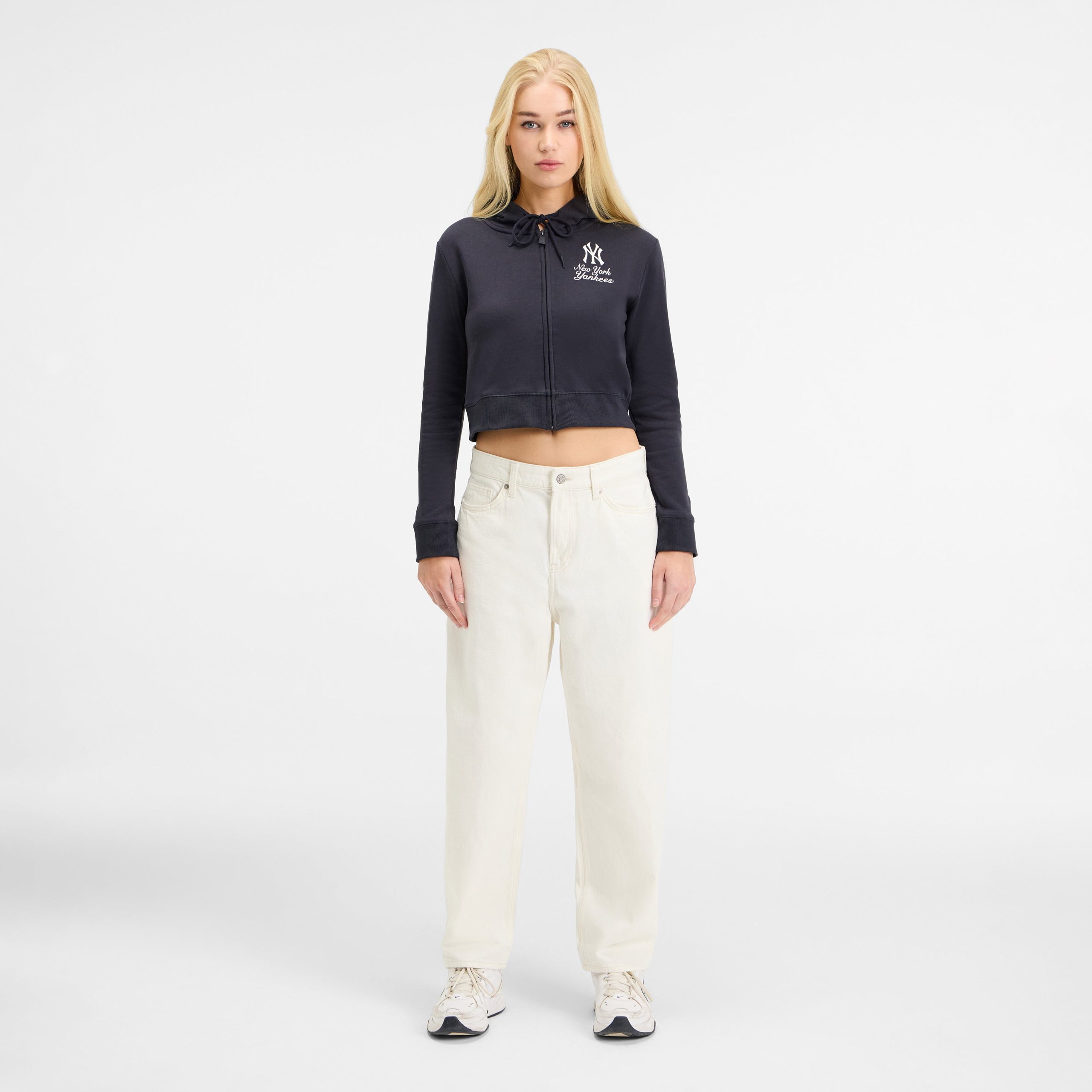 New York Knicks Game Day Cropped Women's Zipper Hoodie - Image 5