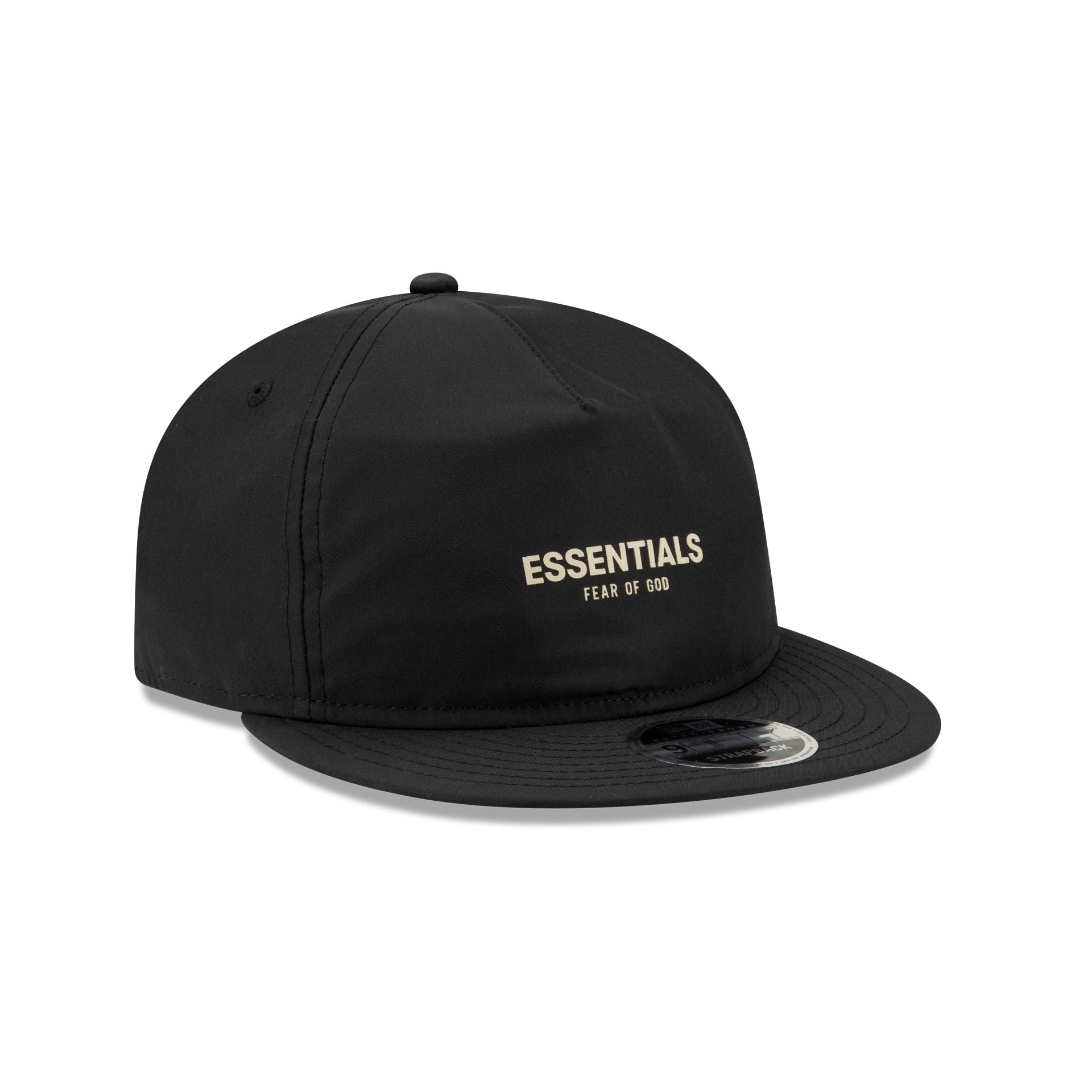 Fear Of God Essentials Retro Crown Black Alternate 9FIFTY Strapback Hat - Image 3