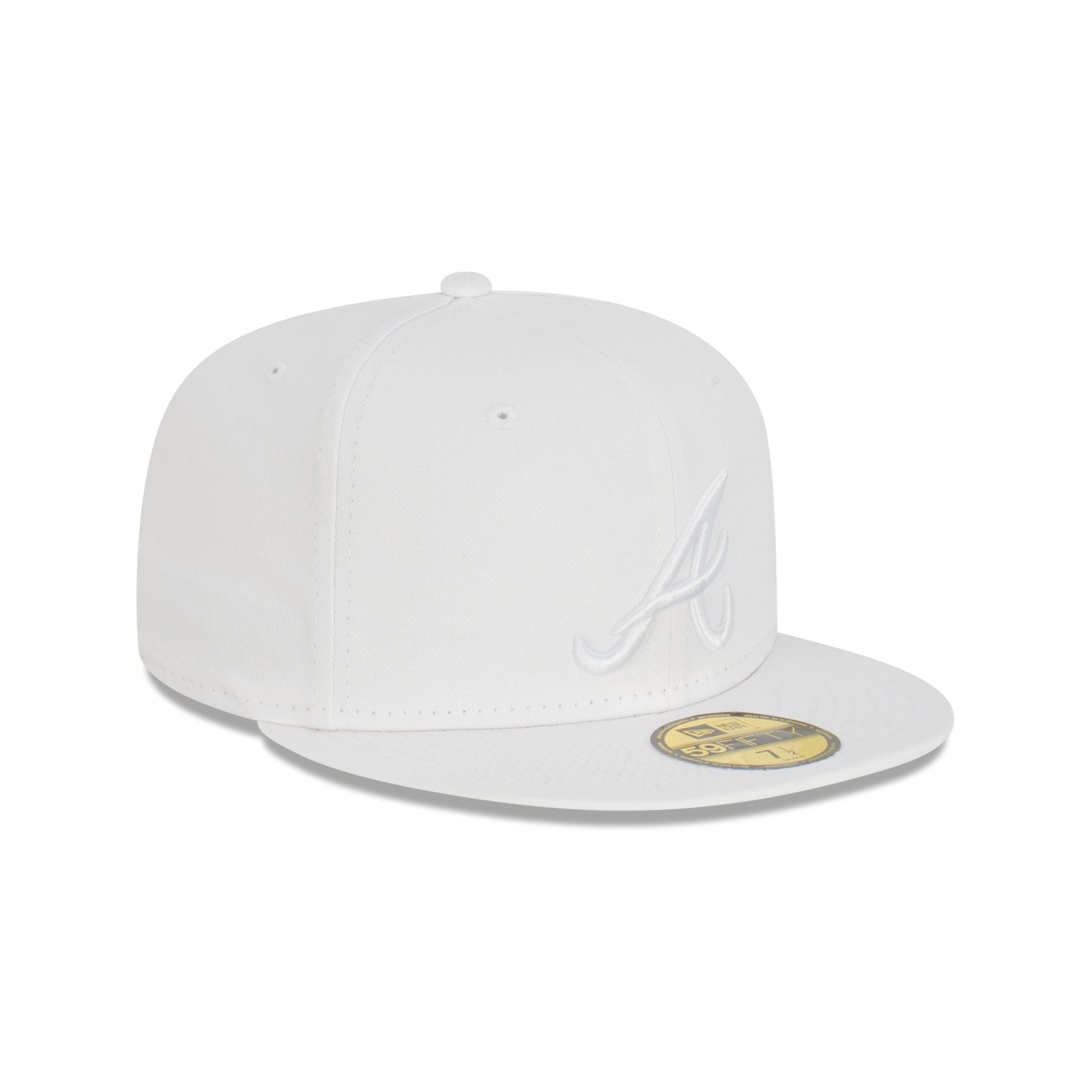 Atlanta Braves Basic White 59FIFTY Fitted Hat - Image 3