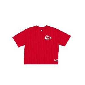 Kansas City Chiefs Throwback Women's Cropped Pinstripe T-Shirt