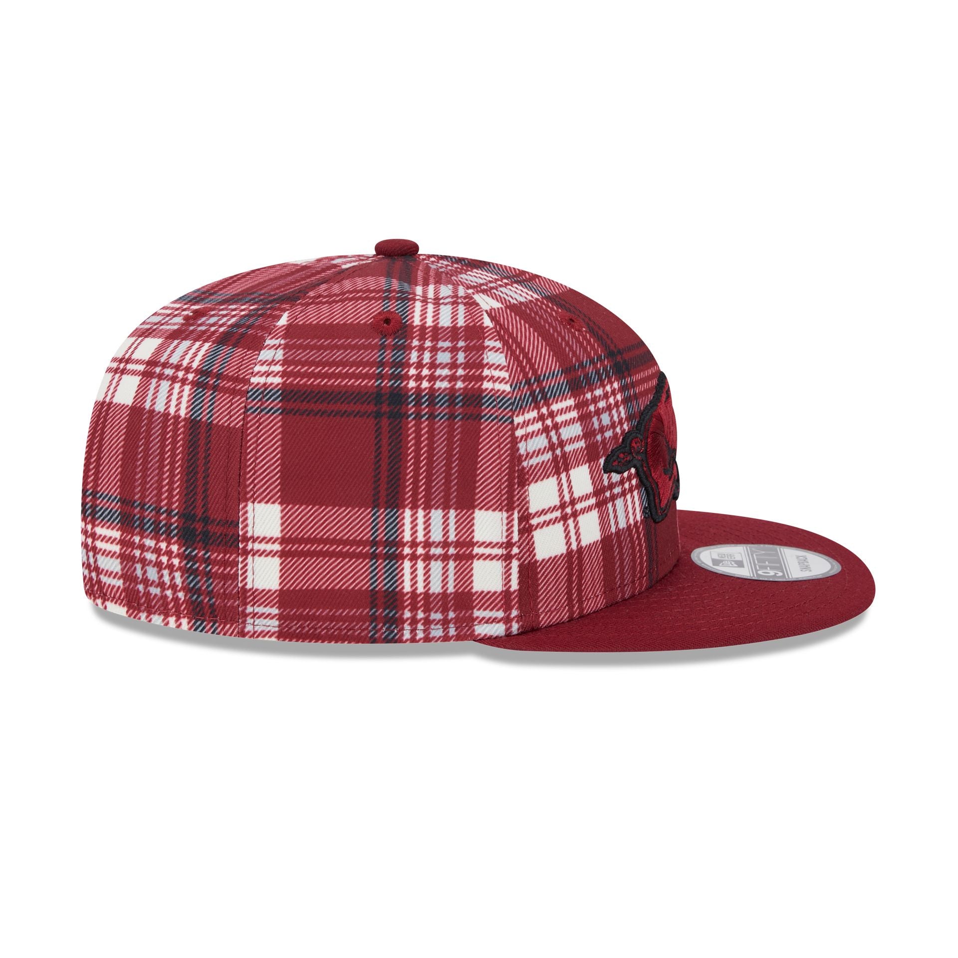 Arkansas Razorbacks Plaid 9FIFTY Snapback Hat - Image 5