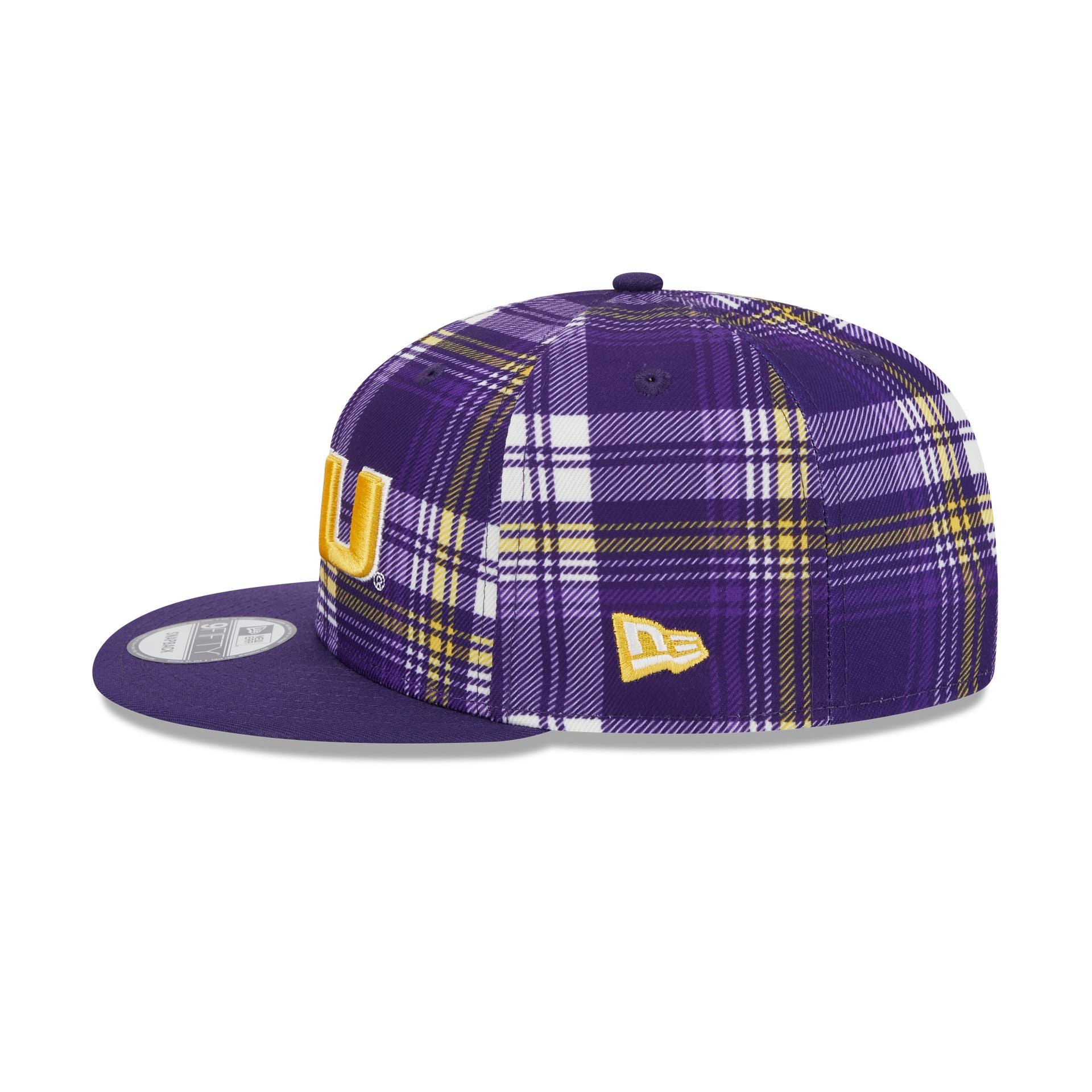 LSU Tigers Plaid 9FIFTY Snapback Hat - Image 4