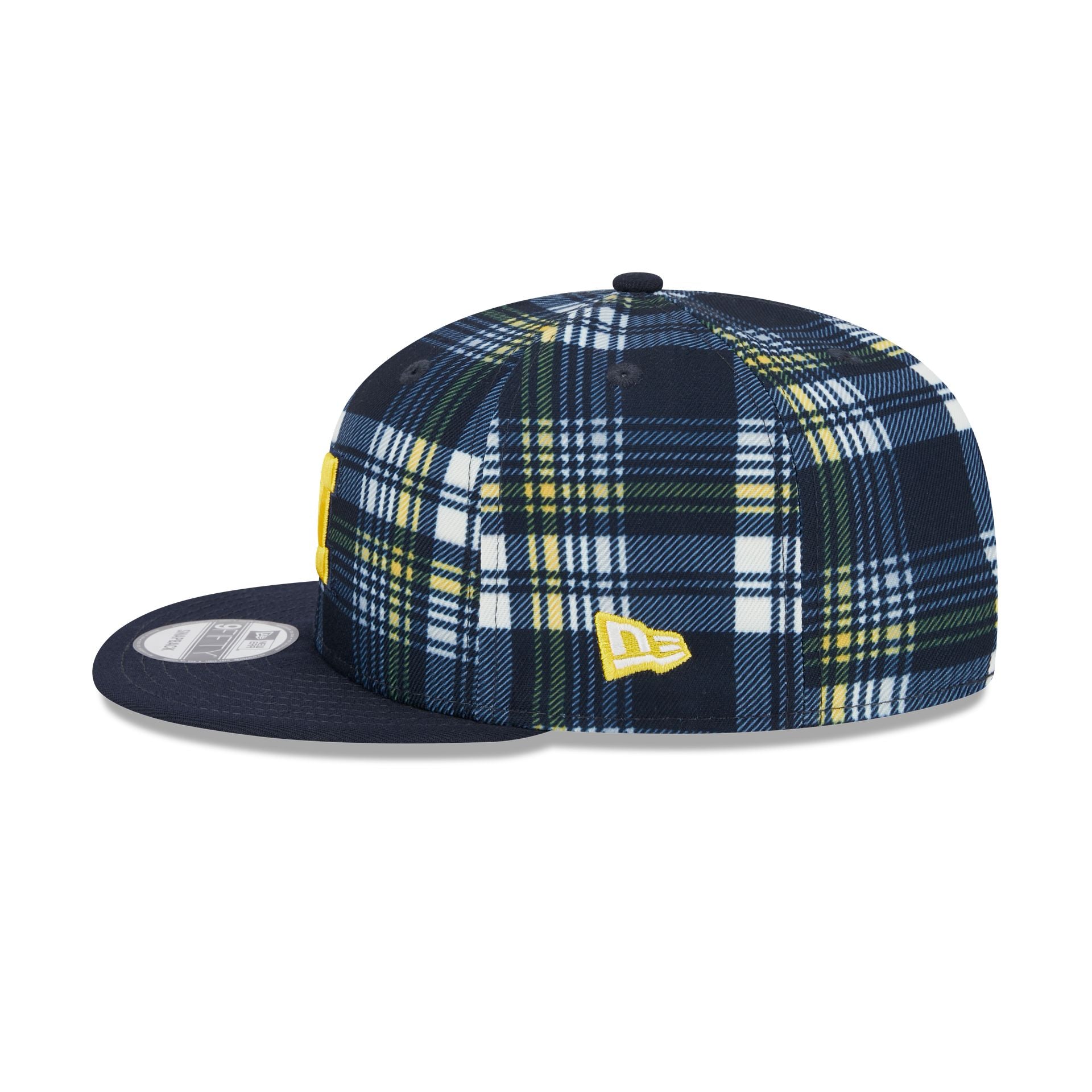 Michigan Wolverines Plaid 9FIFTY Snapback Hat - Image 4