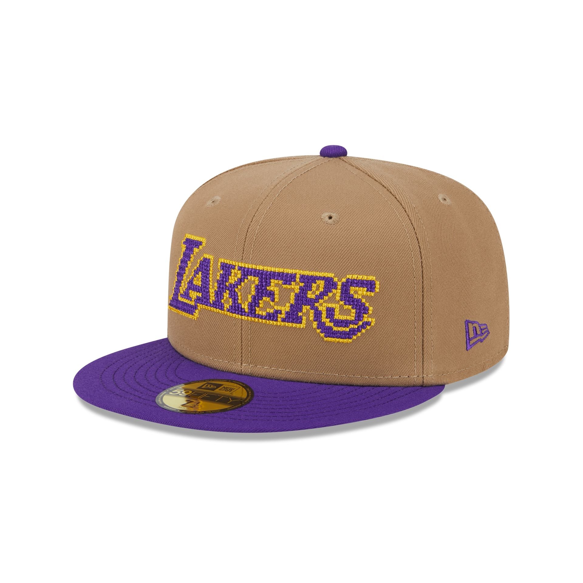 Los Angeles Lakers Classic 8-Bit Wordmark 59FIFTY Fitted Hat