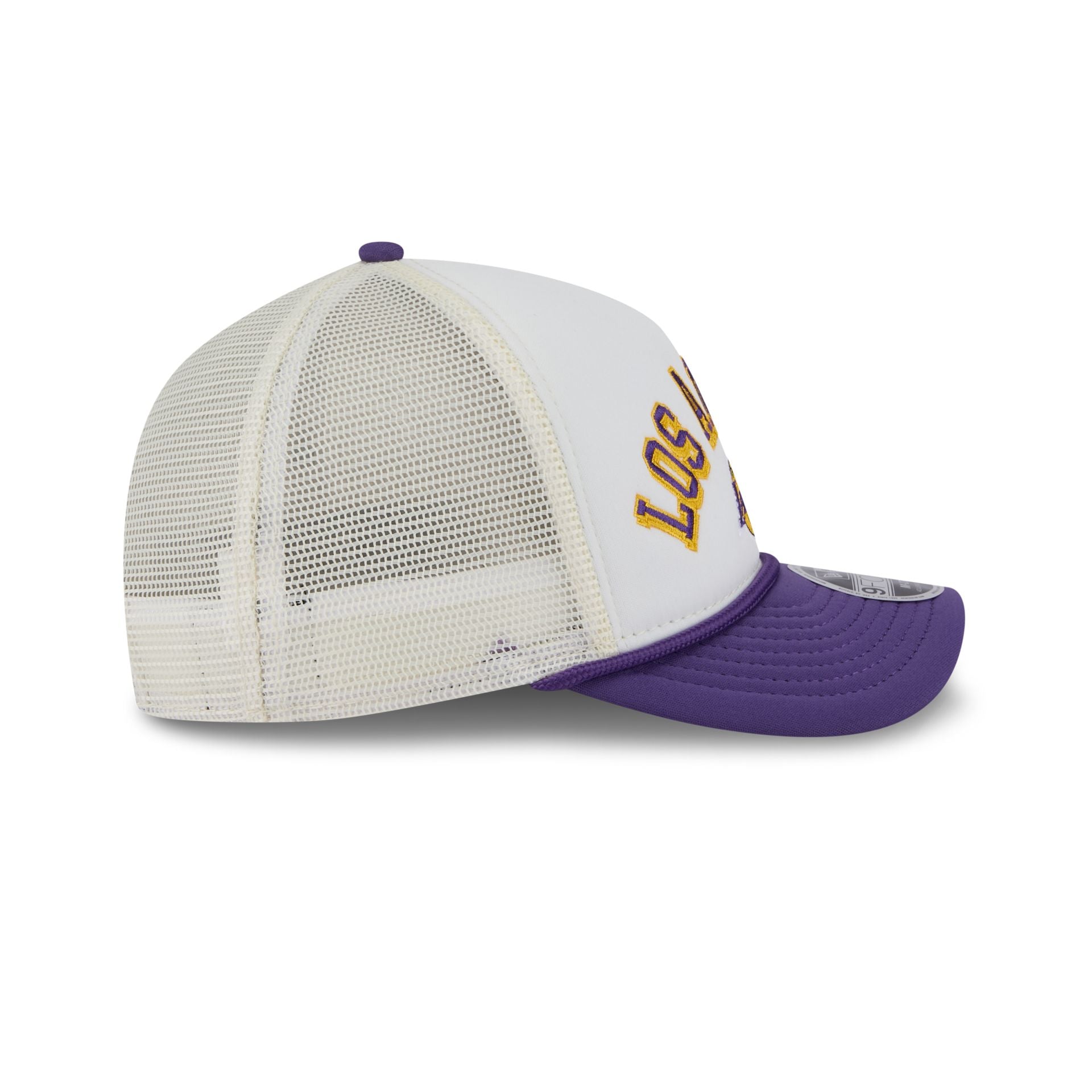 Los Angeles Lakers Chrome Arch 9FORTY M-Crown A-Frame Trucker Hat - Image 5