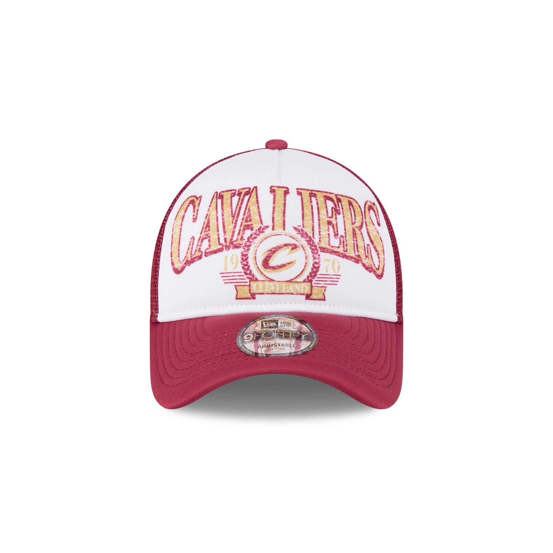 Cleveland Cavaliers Distressed 9FORTY A-Frame Trucker Hat - Image 2