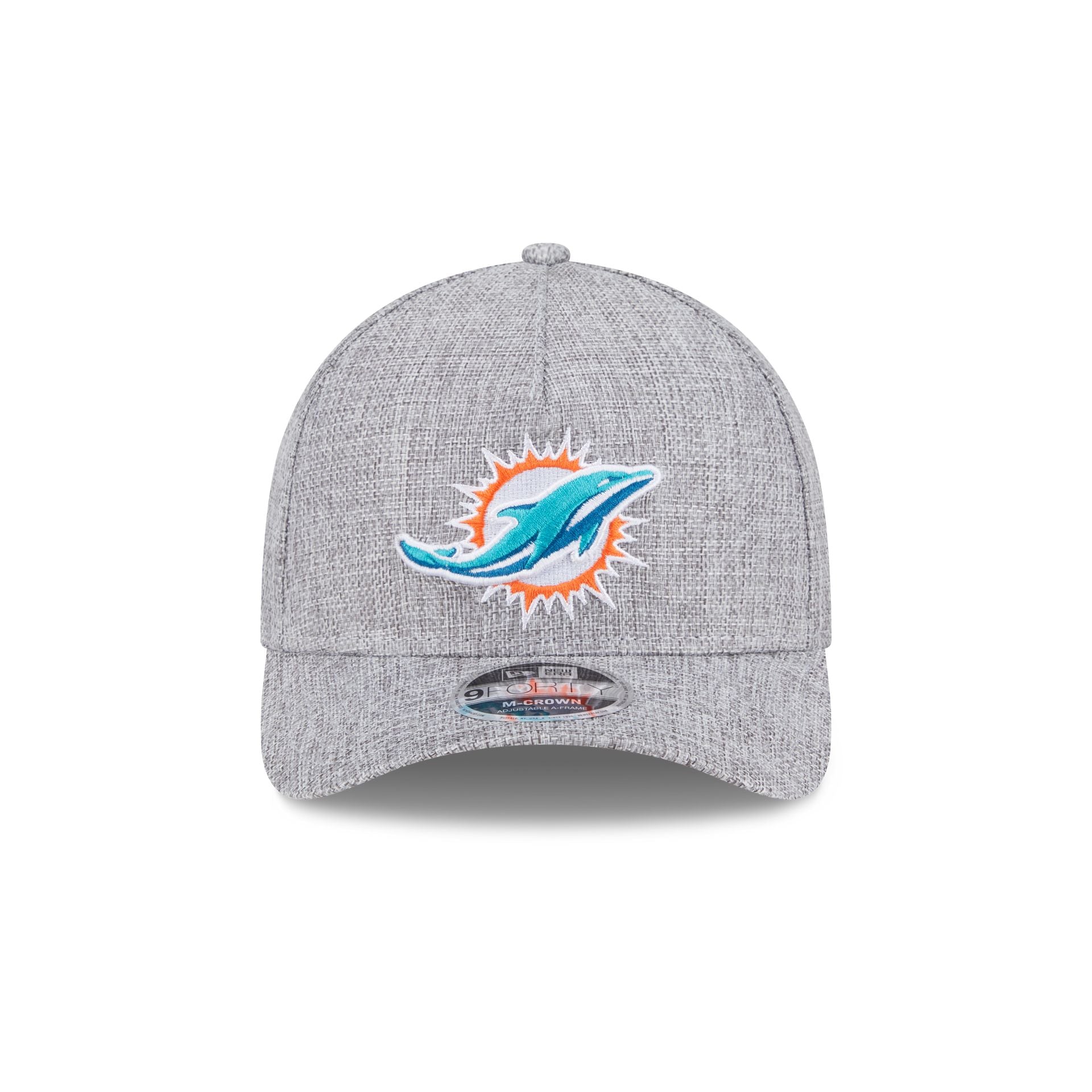 Miami Dolphins Cotton Weave Gray 9FORTY M-Crown A-Frame Snapback Hat - Image 2