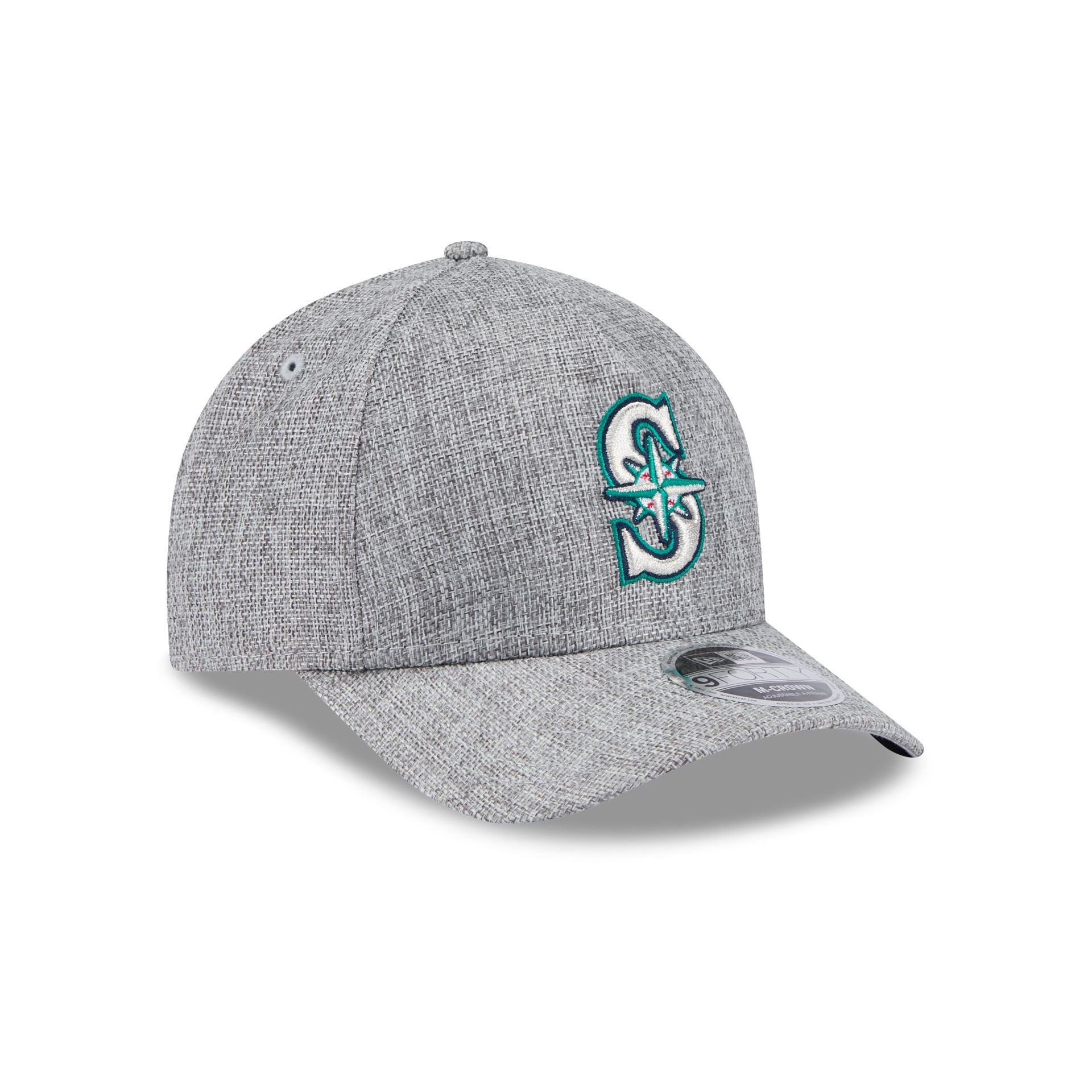 Seattle Mariners Cotton Weave Gray 9FORTY M-Crown A-Frame Snapback Hat - Image 3
