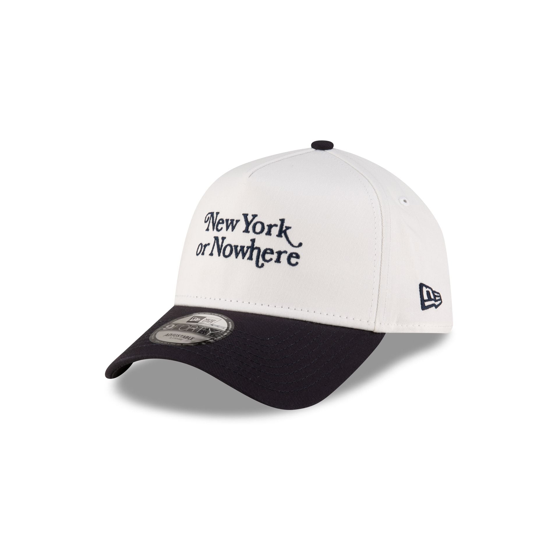 New York or Nowhere x New York Yankees White Wordmark 9FORTY A-Frame Snapback Hat - Image 3