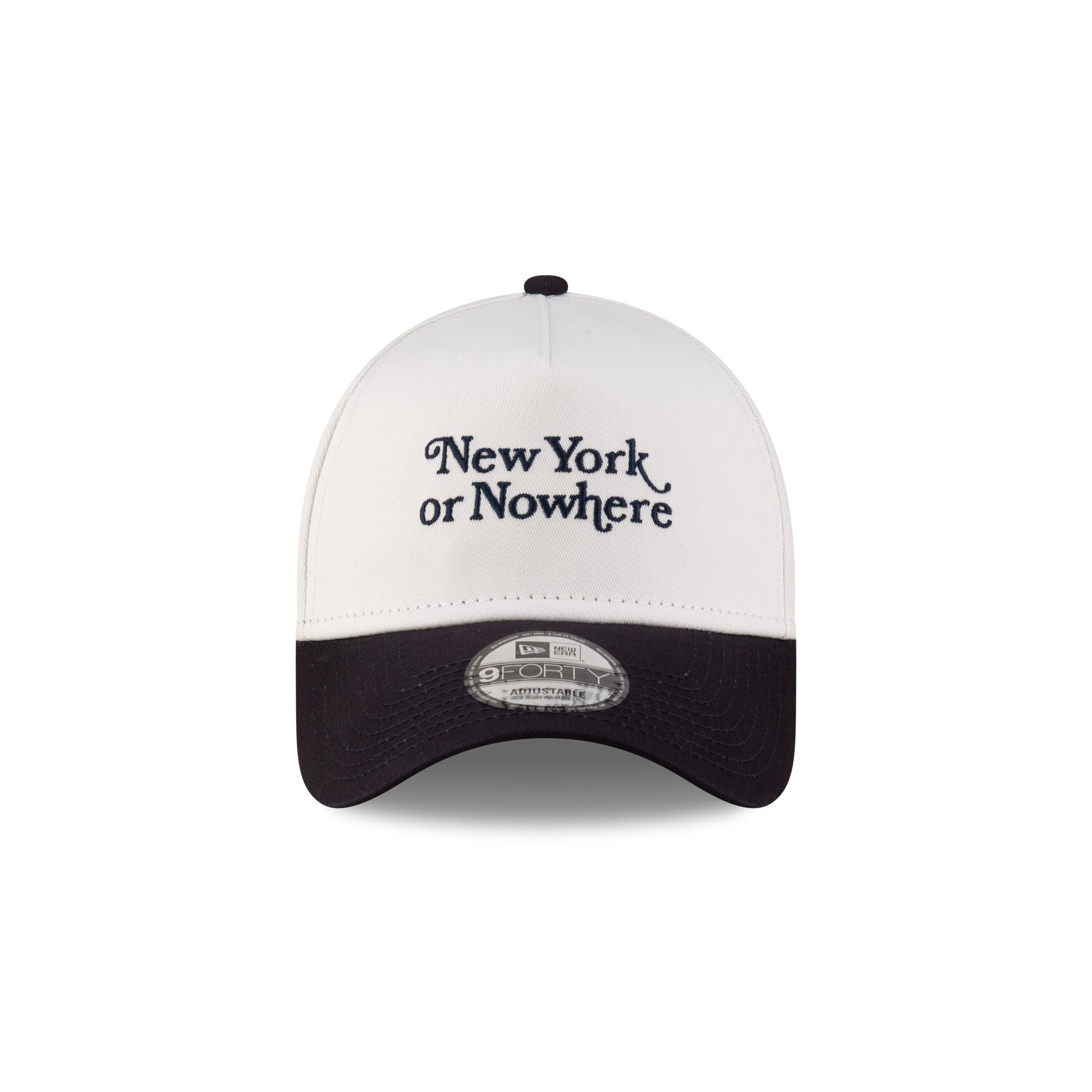 New York or Nowhere x New York Yankees White Wordmark 9FORTY A-Frame Snapback Hat - Image 2