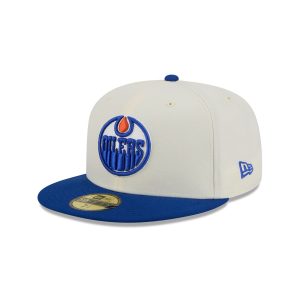 Edmonton Oilers Chrome White 59FIFTY Fitted Hat