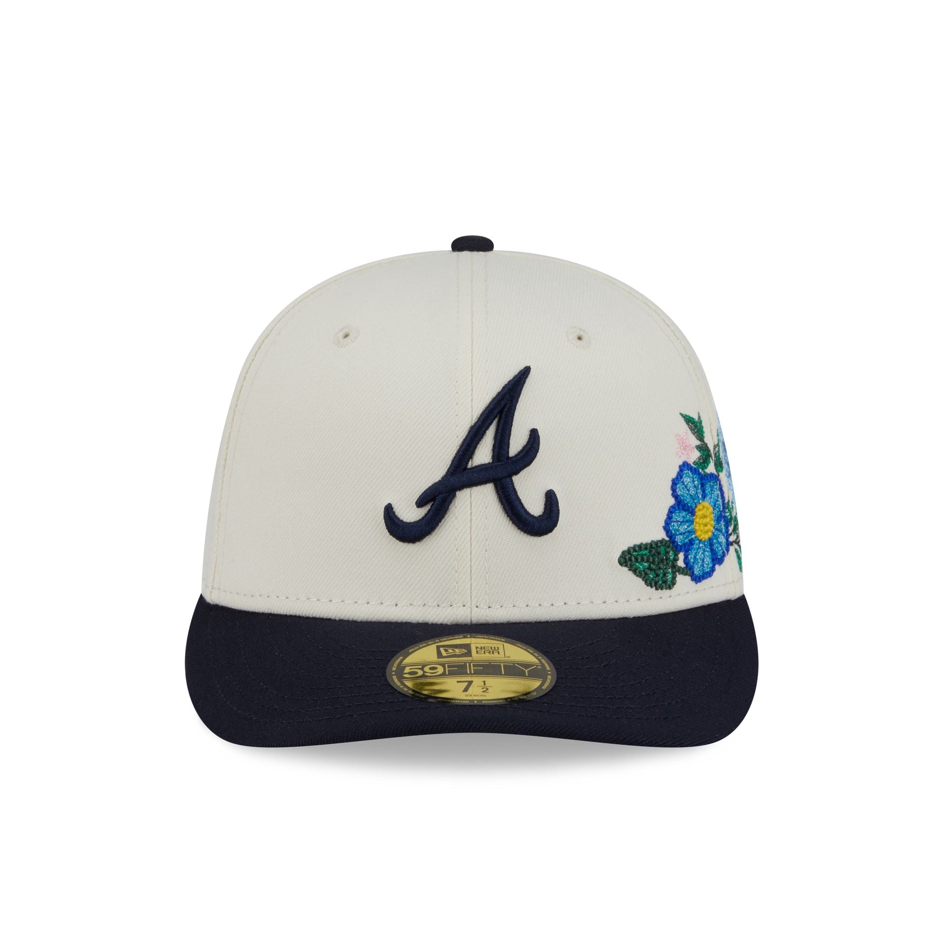 Atlanta Braves Tonal Florals White 59FIFTY Fitted Hat - Image 2