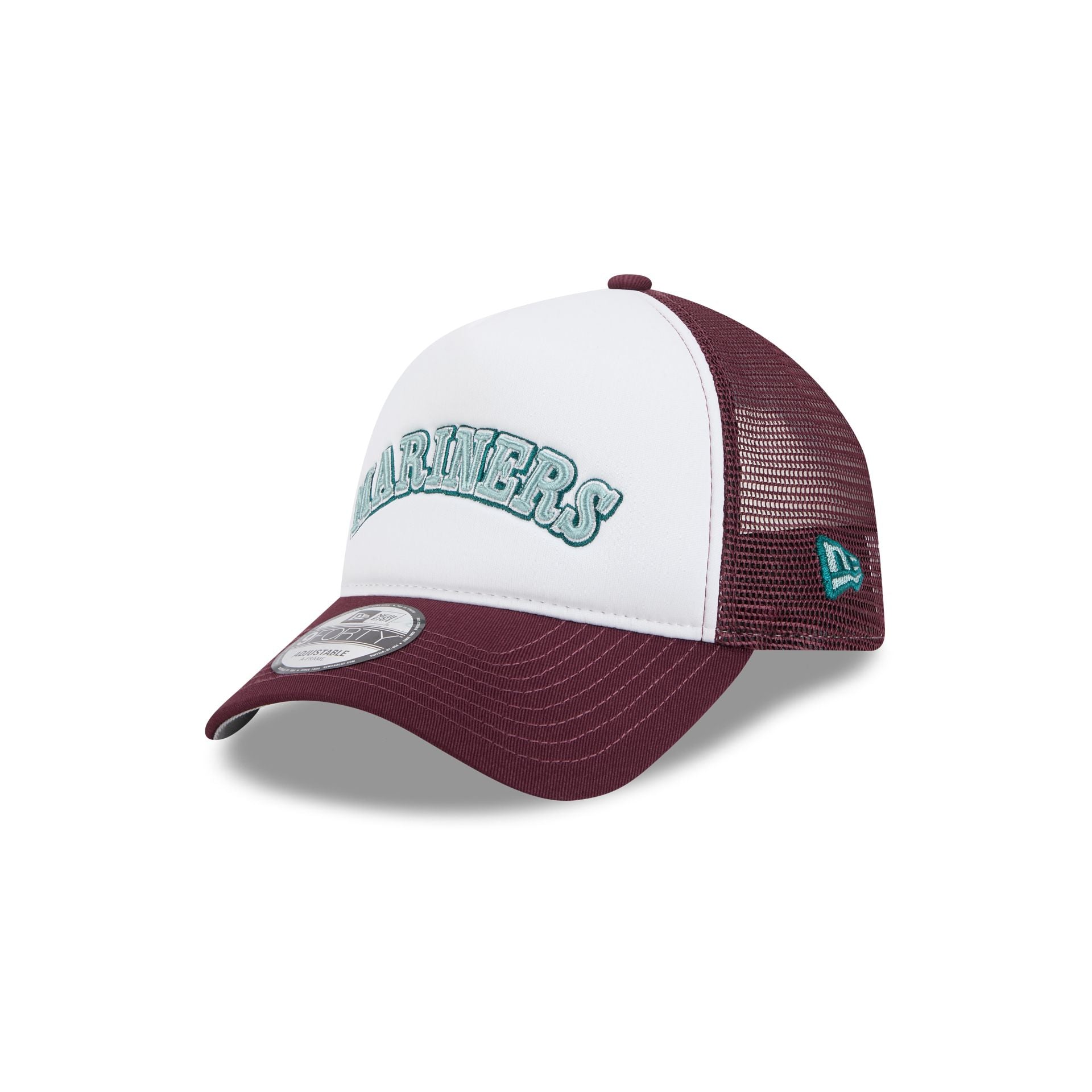 Seattle Mariners Optic White 9FORTY A-Frame Snapback Hat - Image 3