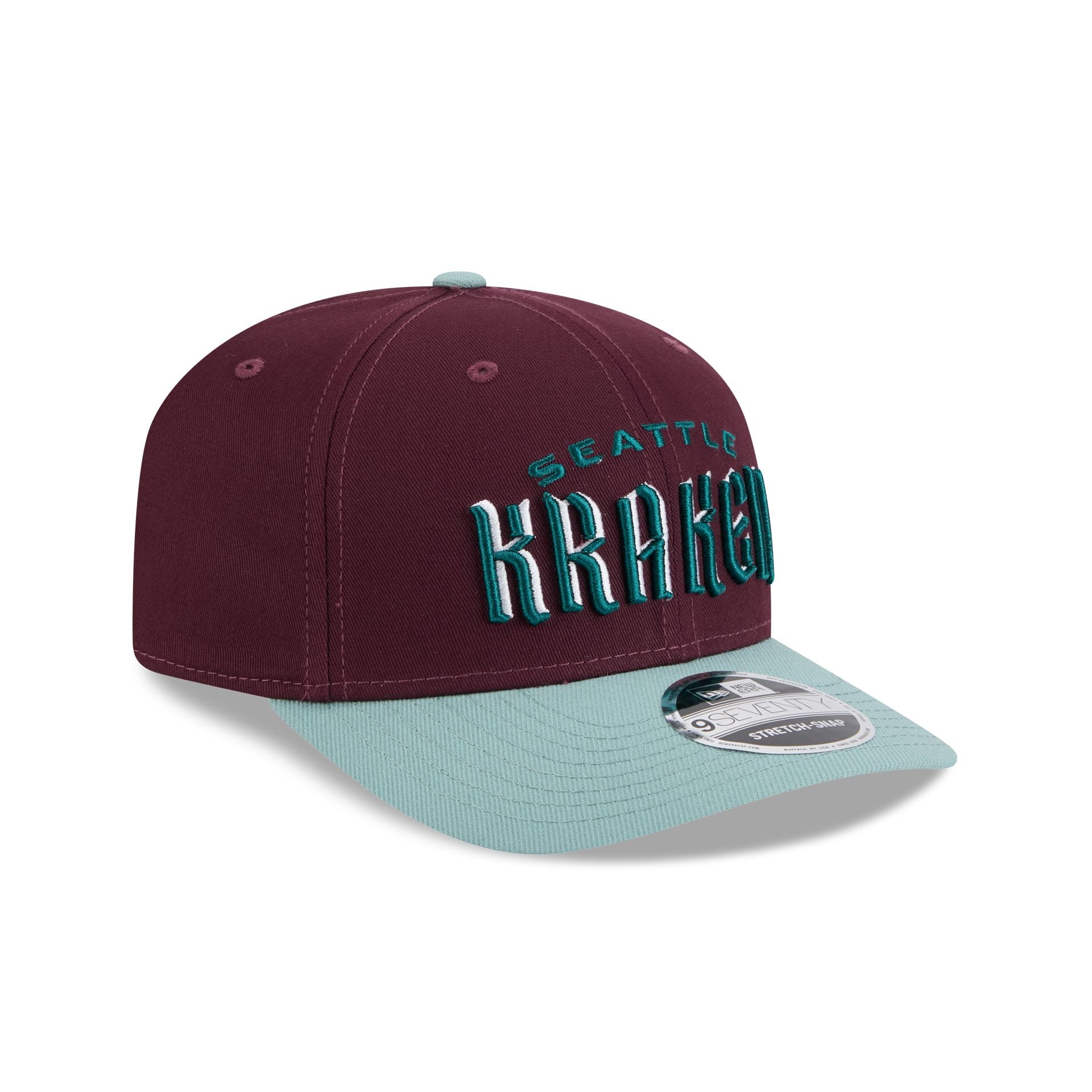 Seattle Kraken Maroon 9SEVENTY Stretch-Snap Hat - Image 3