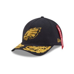Alpha Industries x Philadelphia Eagles Black 9FORTY M-Crown A-Frame Snapback Hat