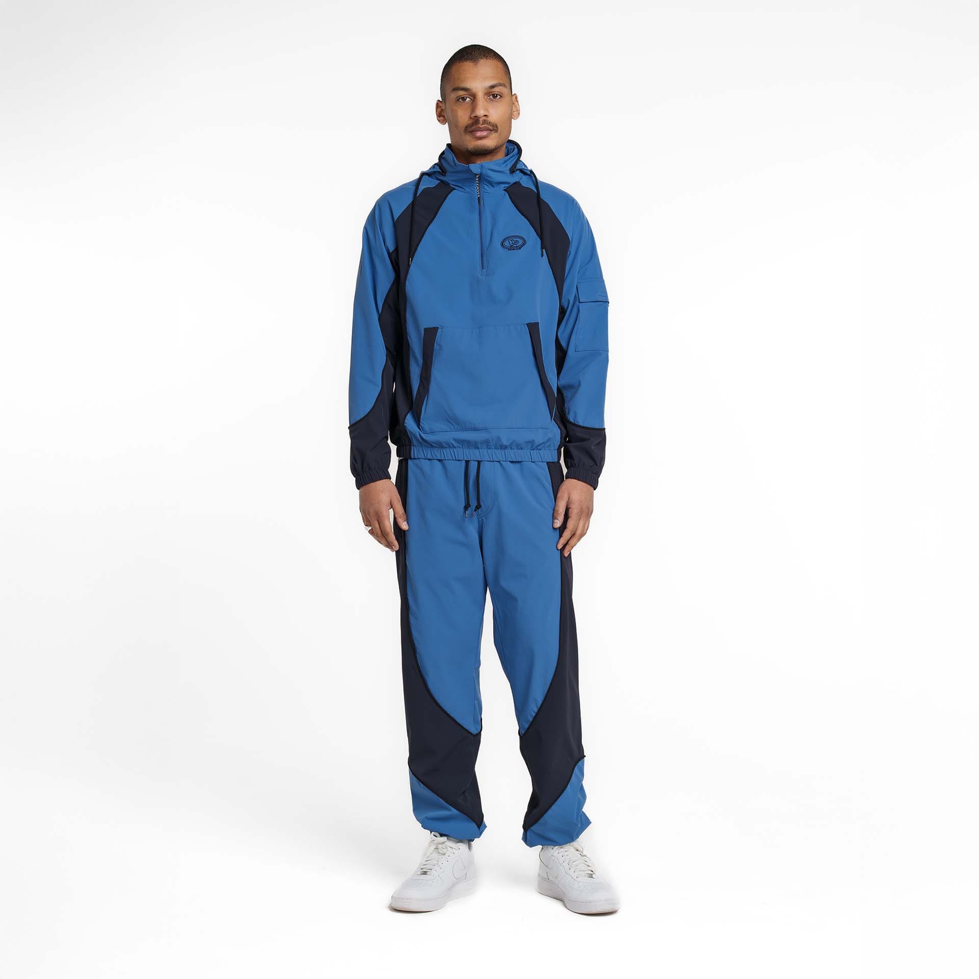 New Era Branded Retro-Tech NE2K Indigo Half-Zip Track Pullover - Image 5