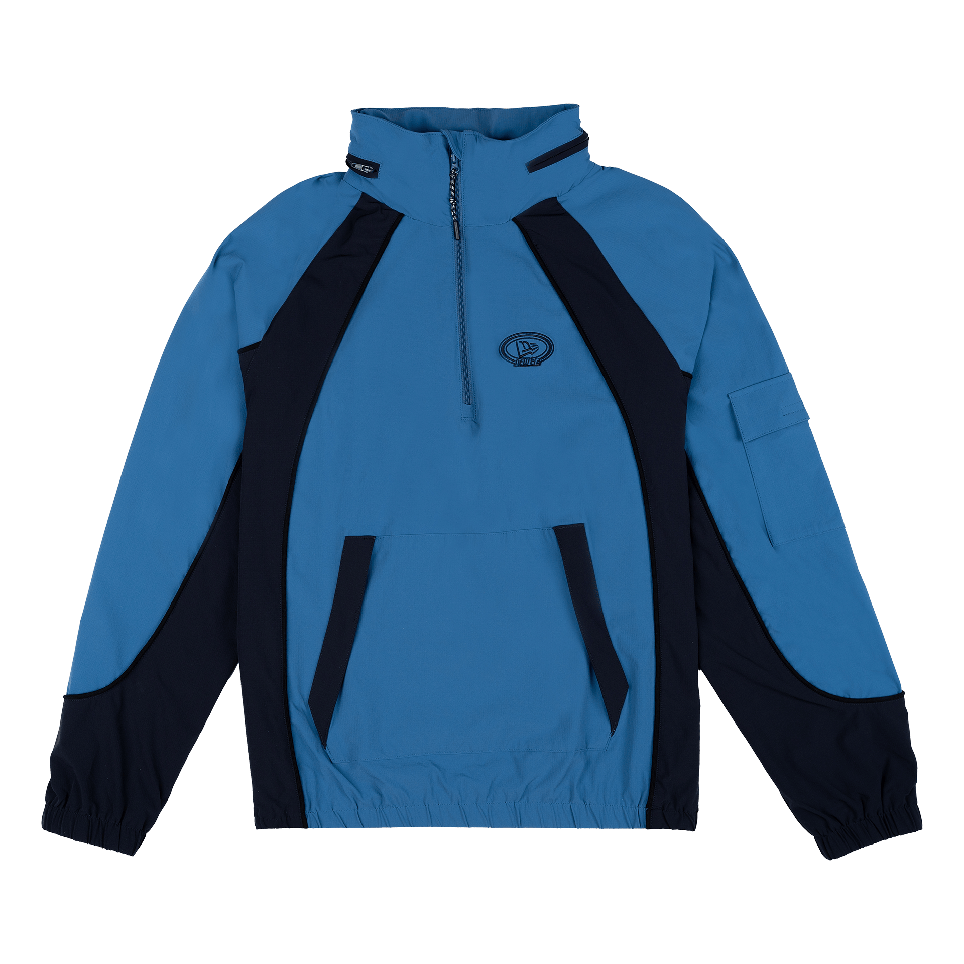 New Era Branded Retro-Tech NE2K Indigo Half-Zip Track Pullover - Image 2