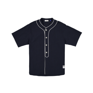 New Era Branded Seersucker Throwback Baseball Navy Jersey