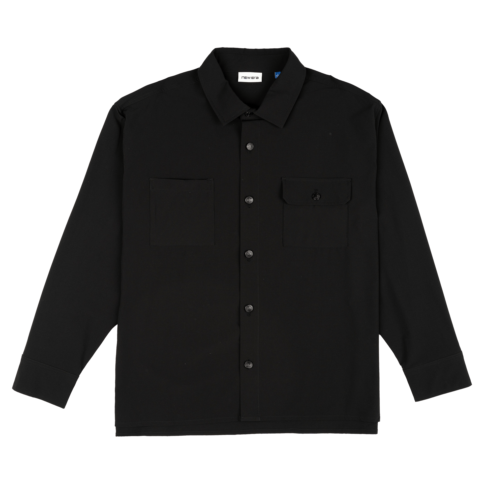 New Era Branded Nylon Military Black Shacket - Image 2