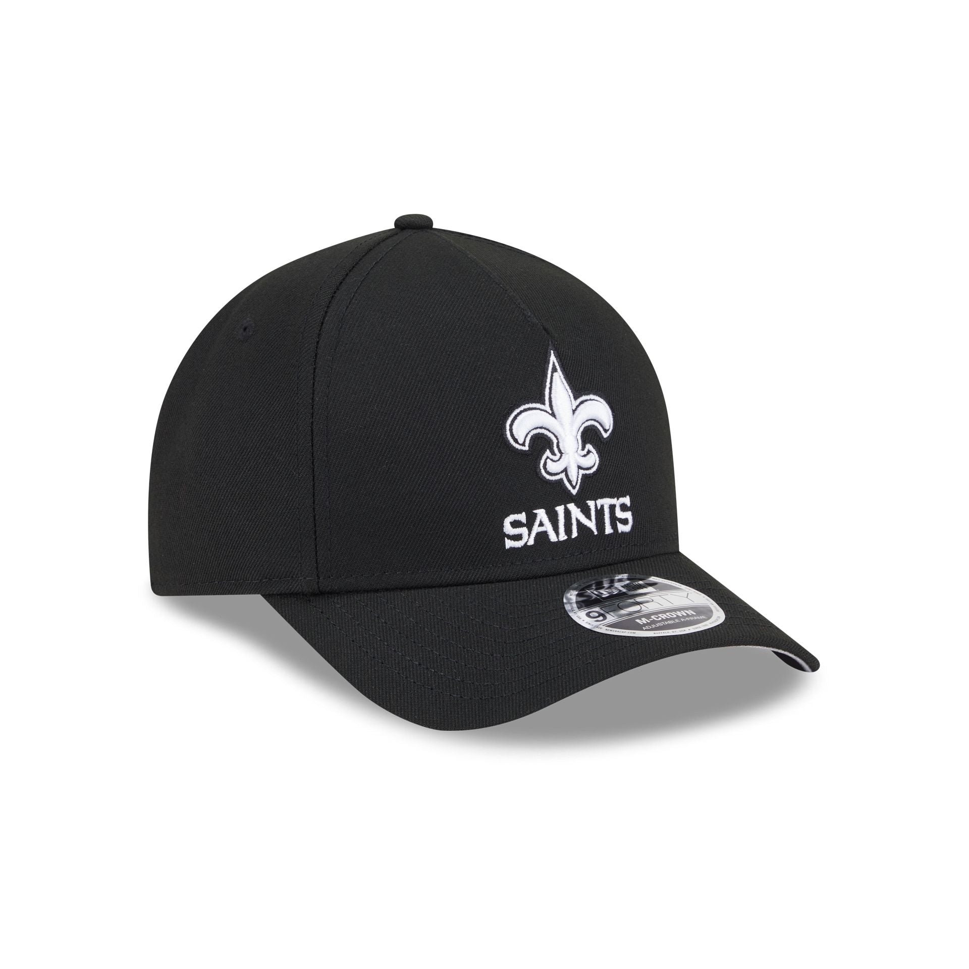 New Orleans Saints Black & White 9FORTY M-Crown A-Frame Snapback Hat - Image 3
