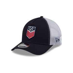 US Soccer Men's National Team Navy 9FORTY M-Crown A-Frame Trucker Hat