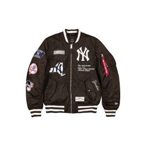 Alpha Industries x New York Yankees Brown MA-1 Bomber Jacket