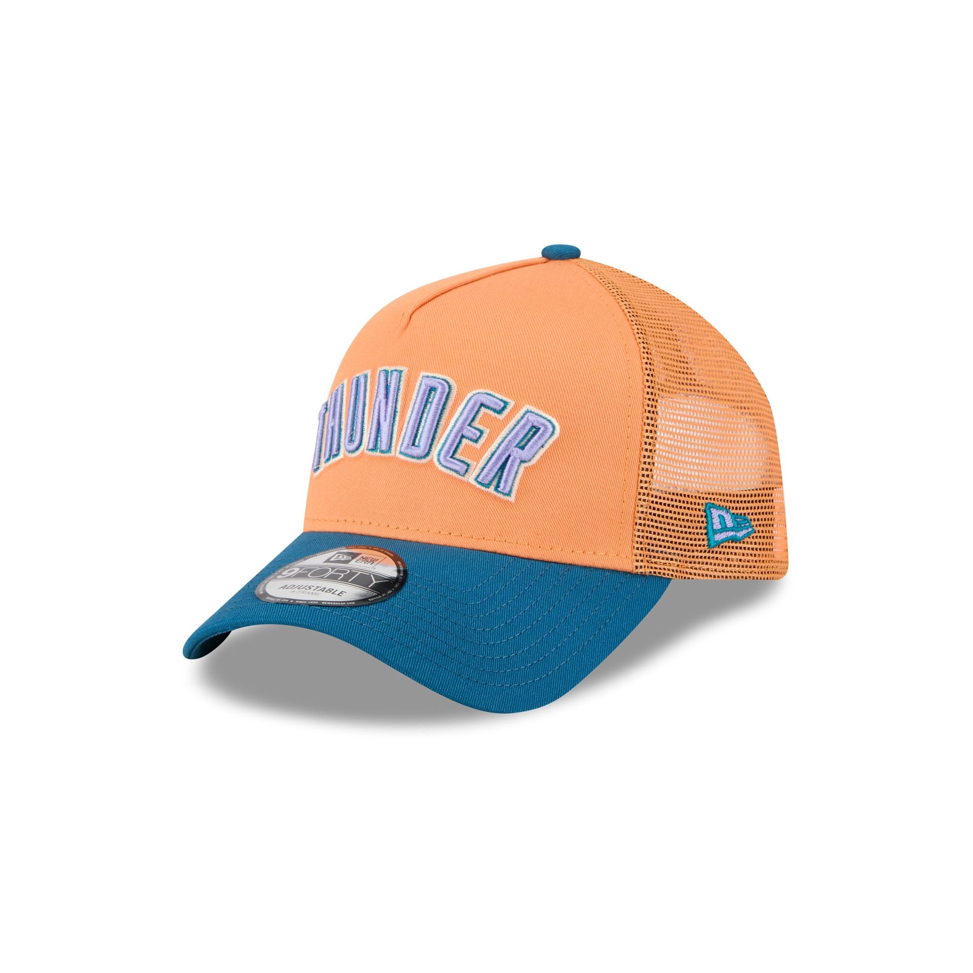 Oklahoma City Thunder Orange Glaze 9FORTY A-Frame Trucker Hat