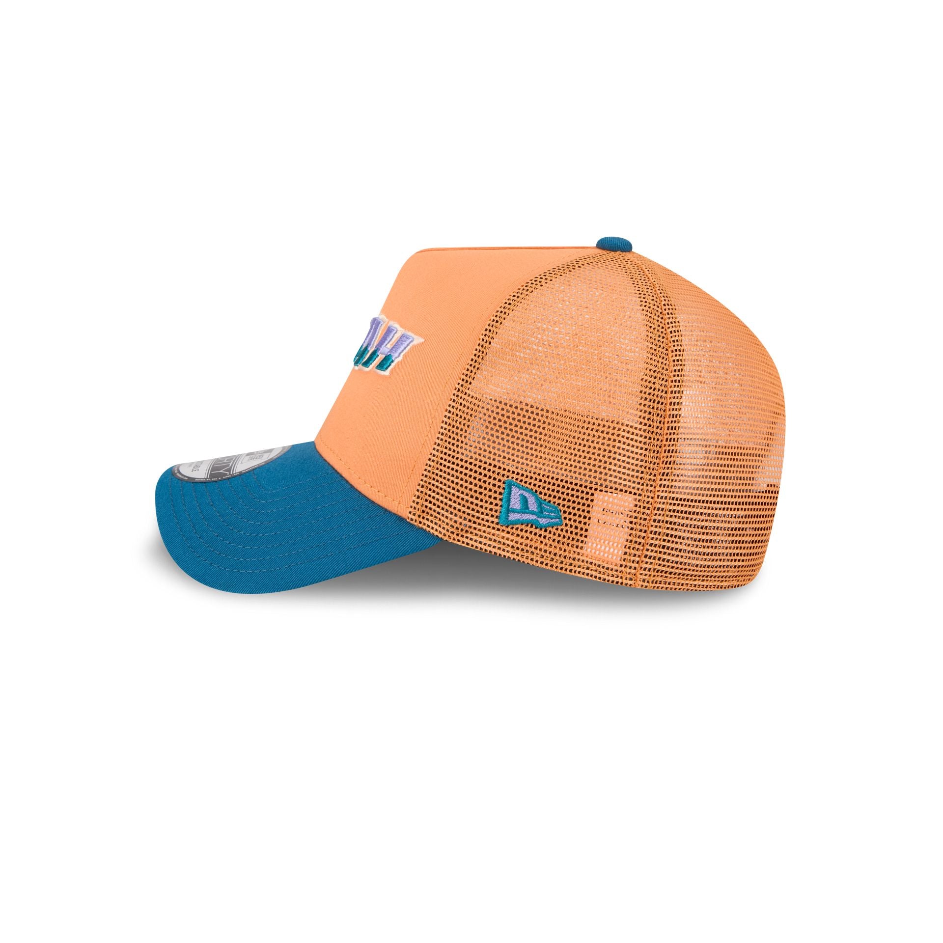 Utah Jazz Orange Glaze 9FORTY A-Frame Trucker Hat - Image 4