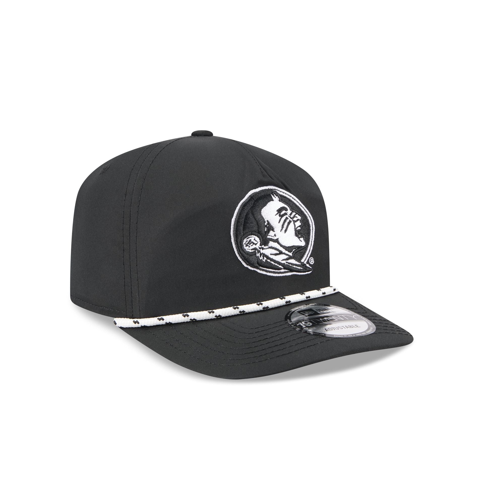 Florida State Seminoles Black and White Rope 19TWENTY Snapback Hat - Image 3