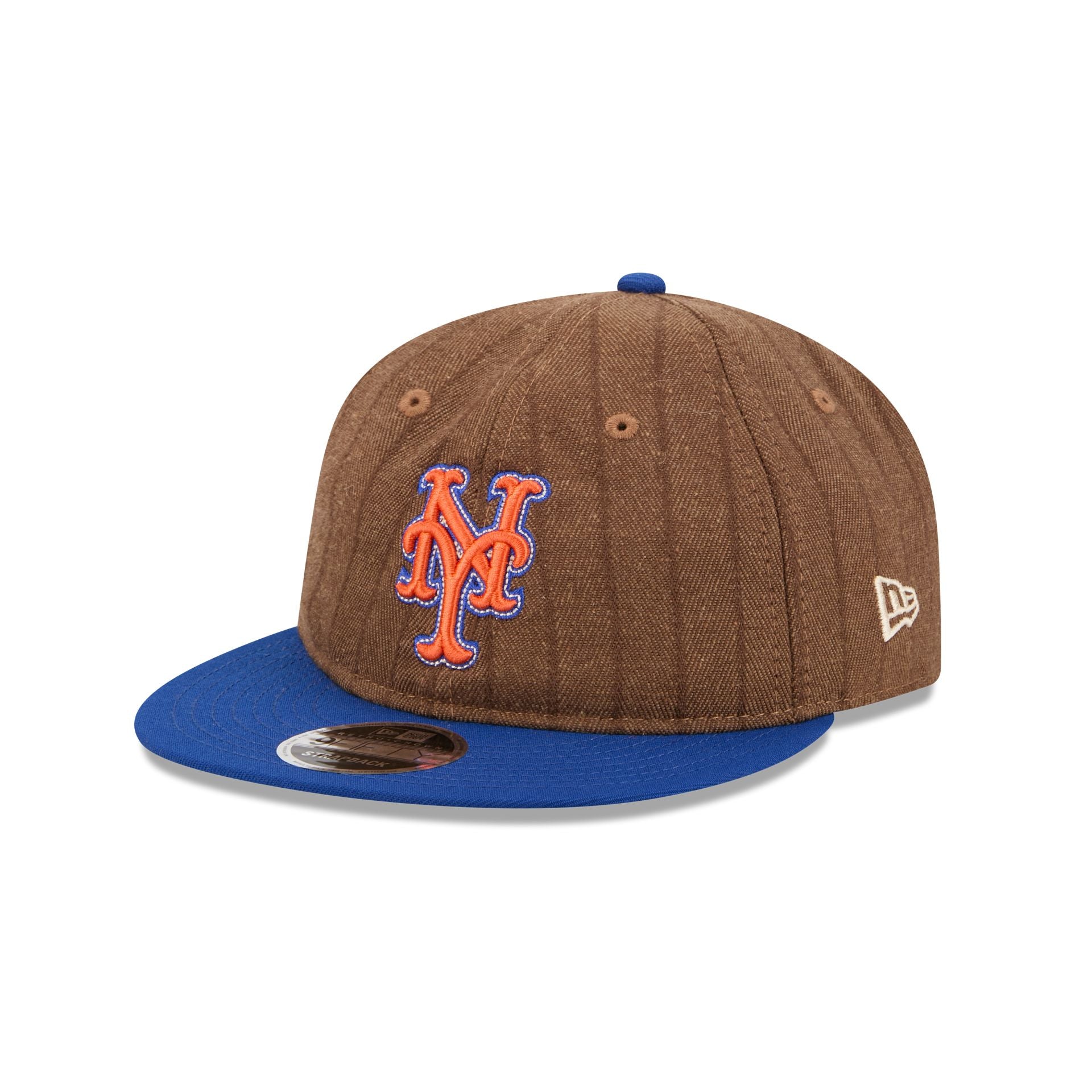 New York Mets Three Looms Wool Pinstripe Retro Crown 9FIFTY Adjustable Hat - Image 3