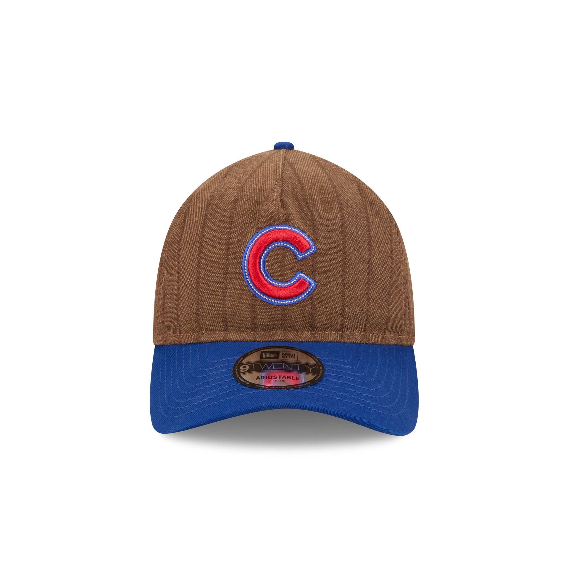 Chicago Cubs Three Looms Wool Pinstripe 9TWENTY A-Frame Adjustable Hat - Image 2