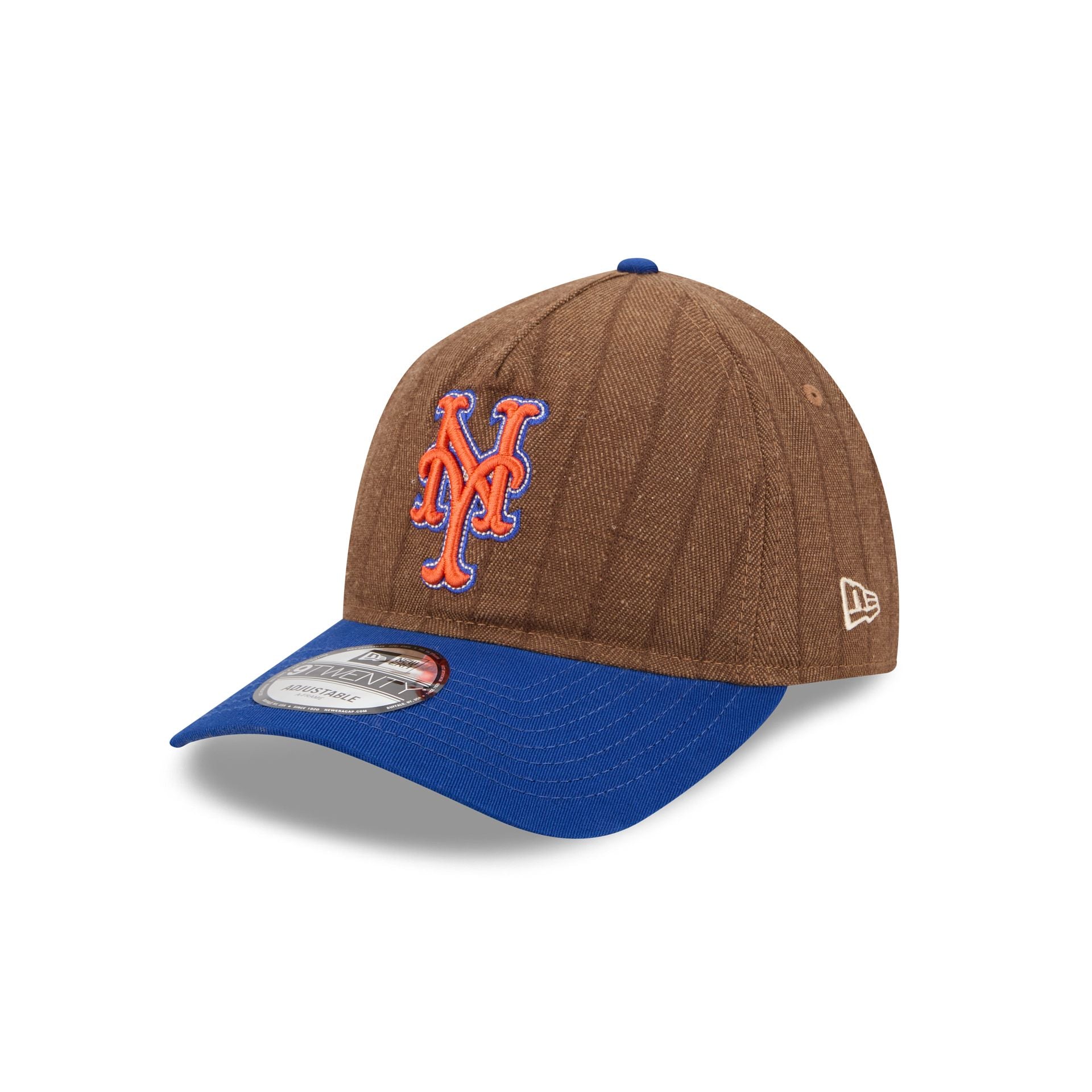 New York Mets Three Looms Wool Pinstripe 9TWENTY A-Frame Adjustable Hat - Image 3