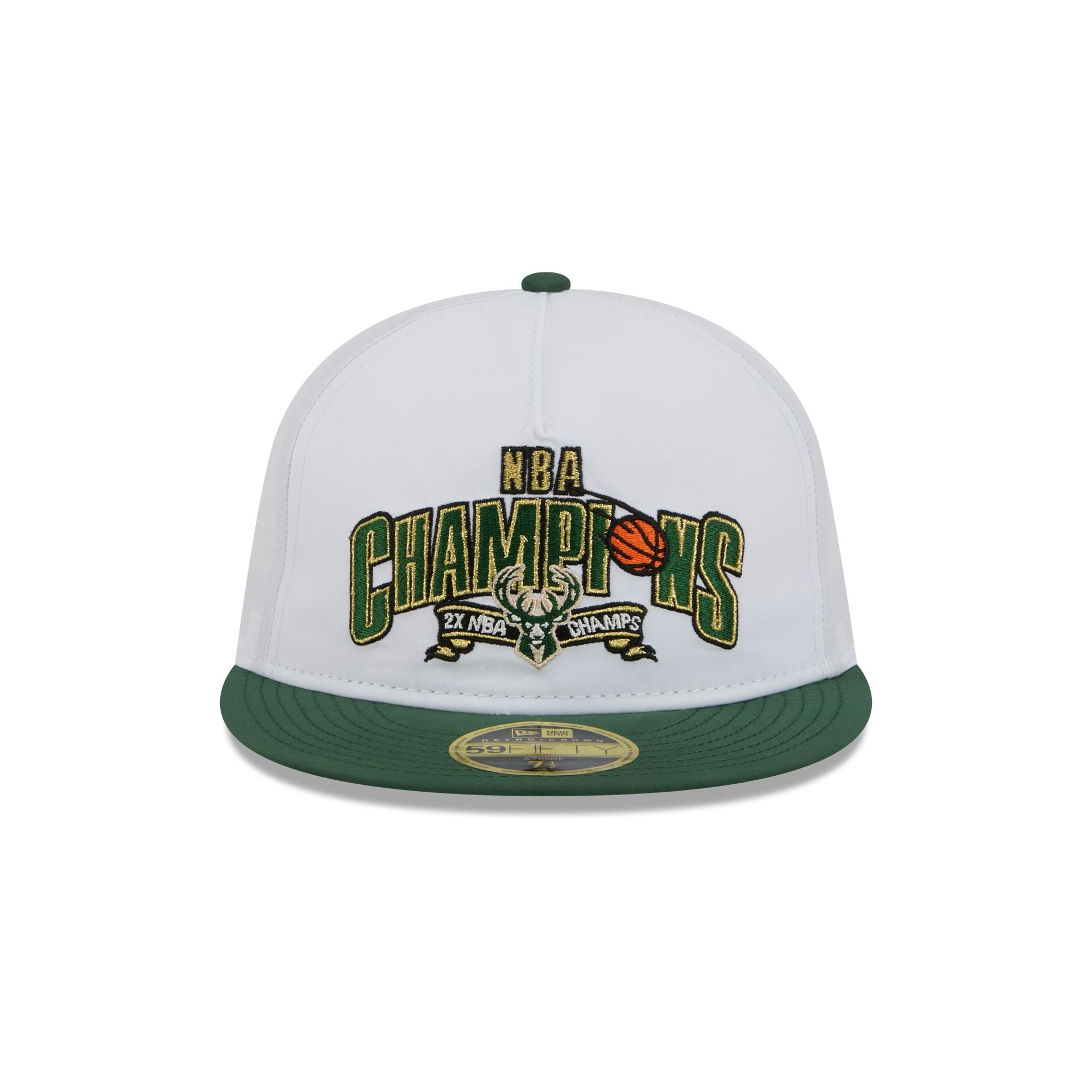 Milwaukee Bucks Champions White Retro Crown 59FIFTY Fitted Hat - Image 2