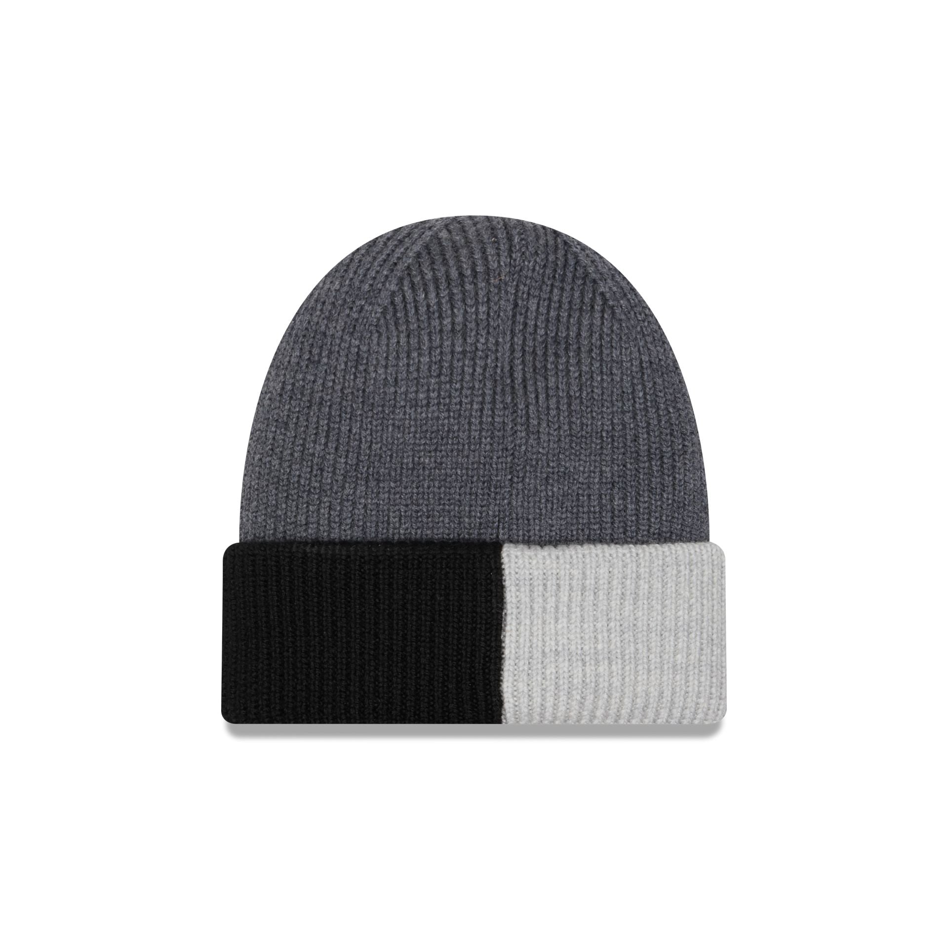 New Era Cap Merino Wool Color Block Gray Cuff Knit Hat - Image 3