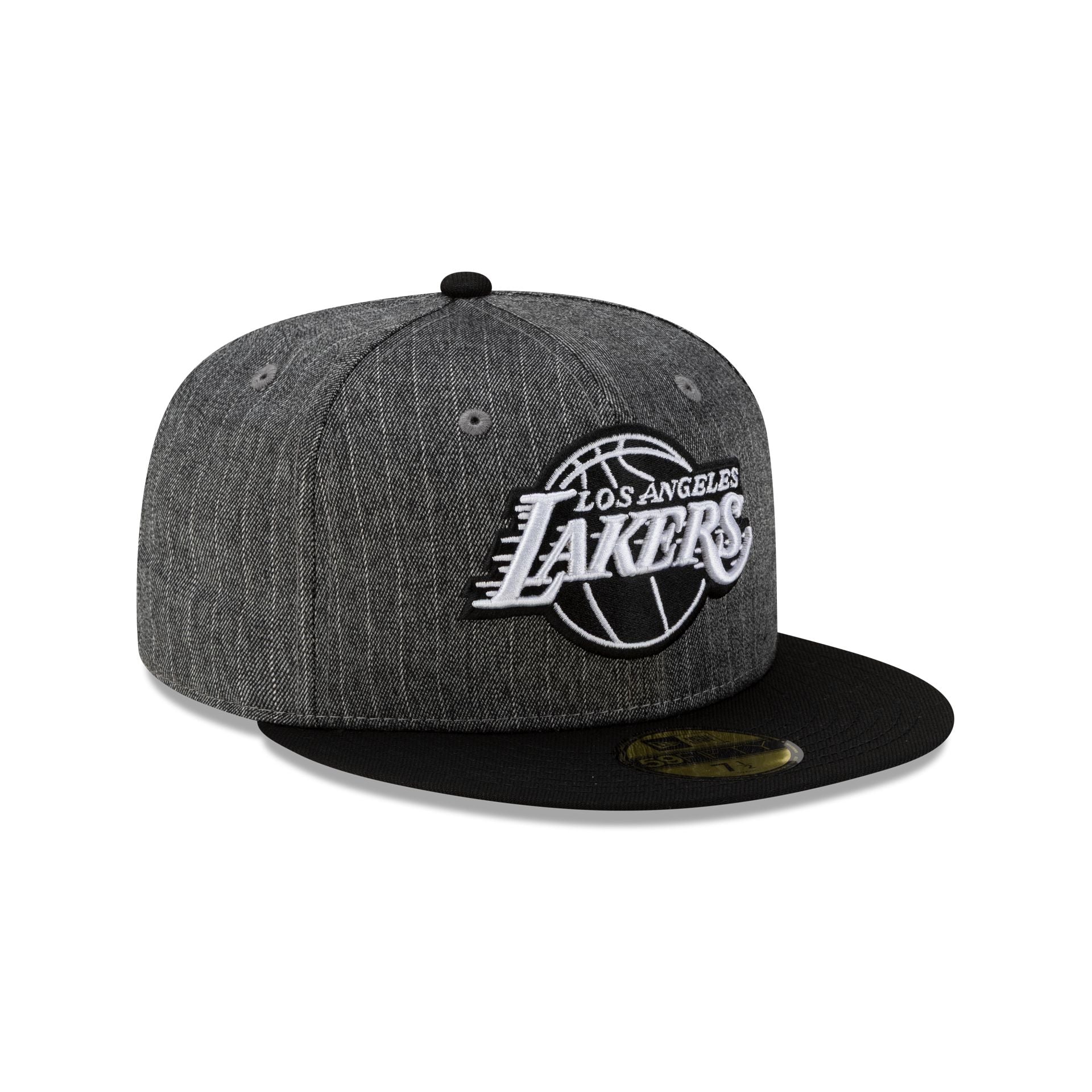 Just Caps Black Pinstripe Los Angeles Lakers 59FIFTY Fitted Hat - Image 3