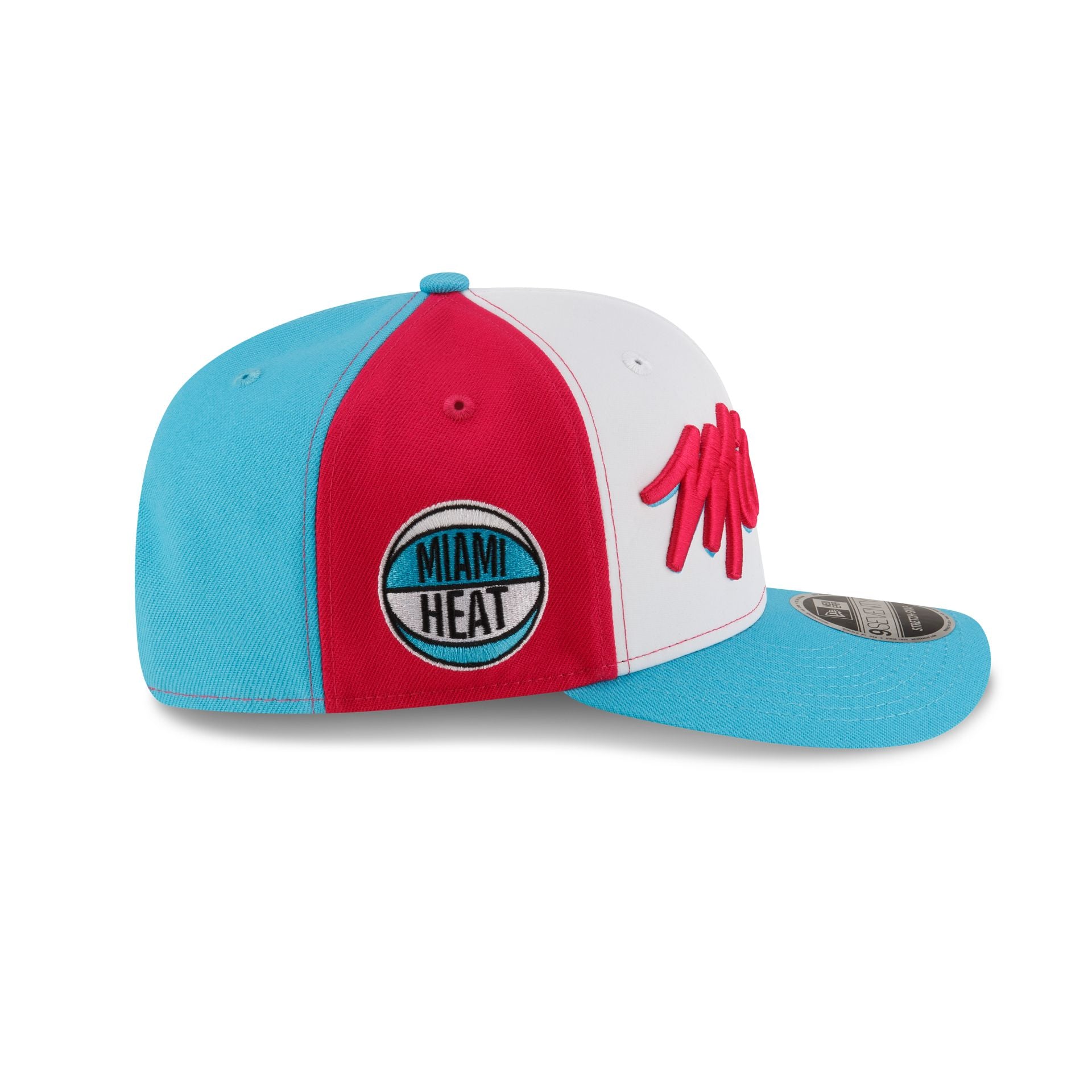Tyler Herro x Miami Heat Vice Blue Brightrose 9SEVENTY Stretch-Snap Hat - Image 4