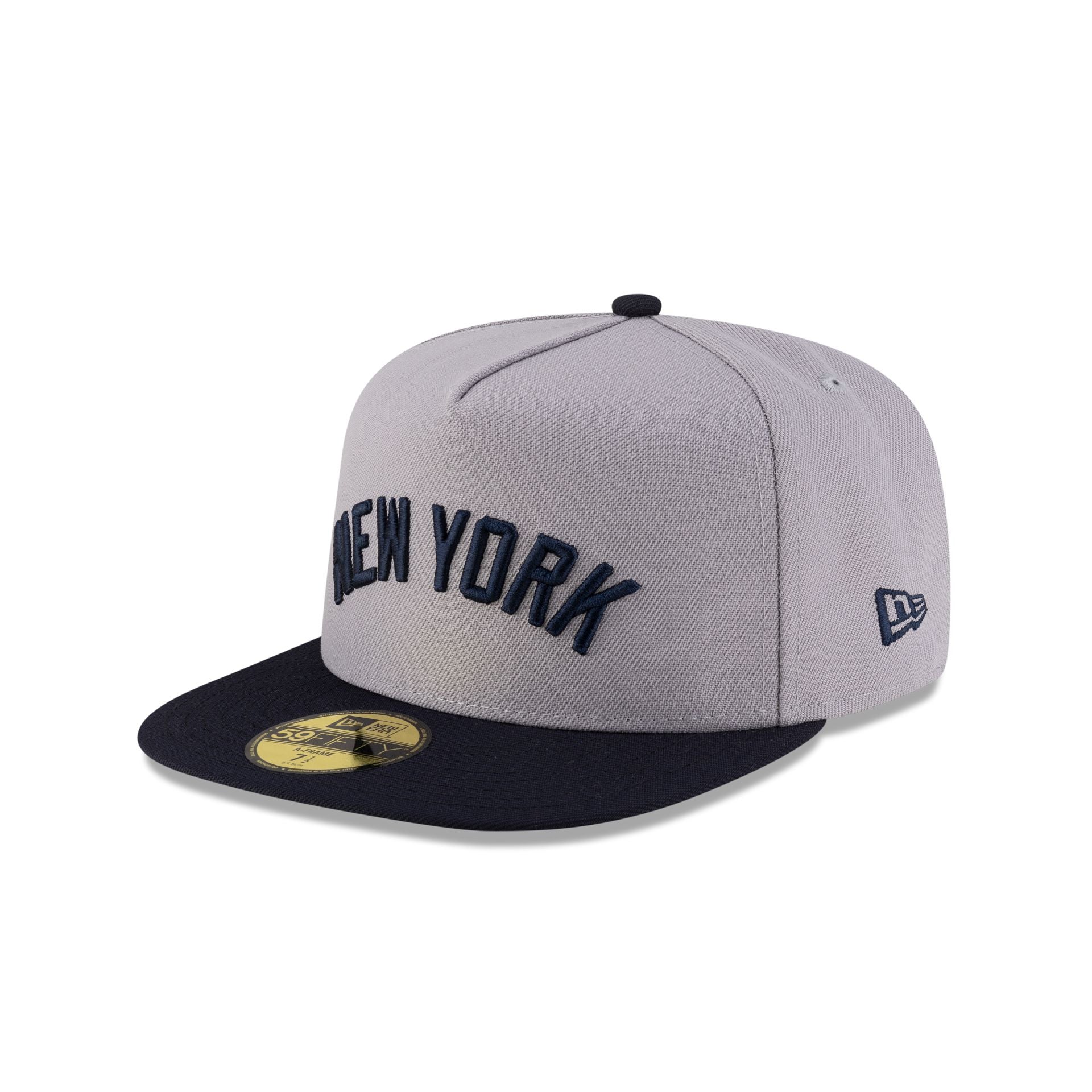 Just Caps League Sidepatch Gray New York Yankees 59FIFTY A-Frame Fitted Hat - Image 3