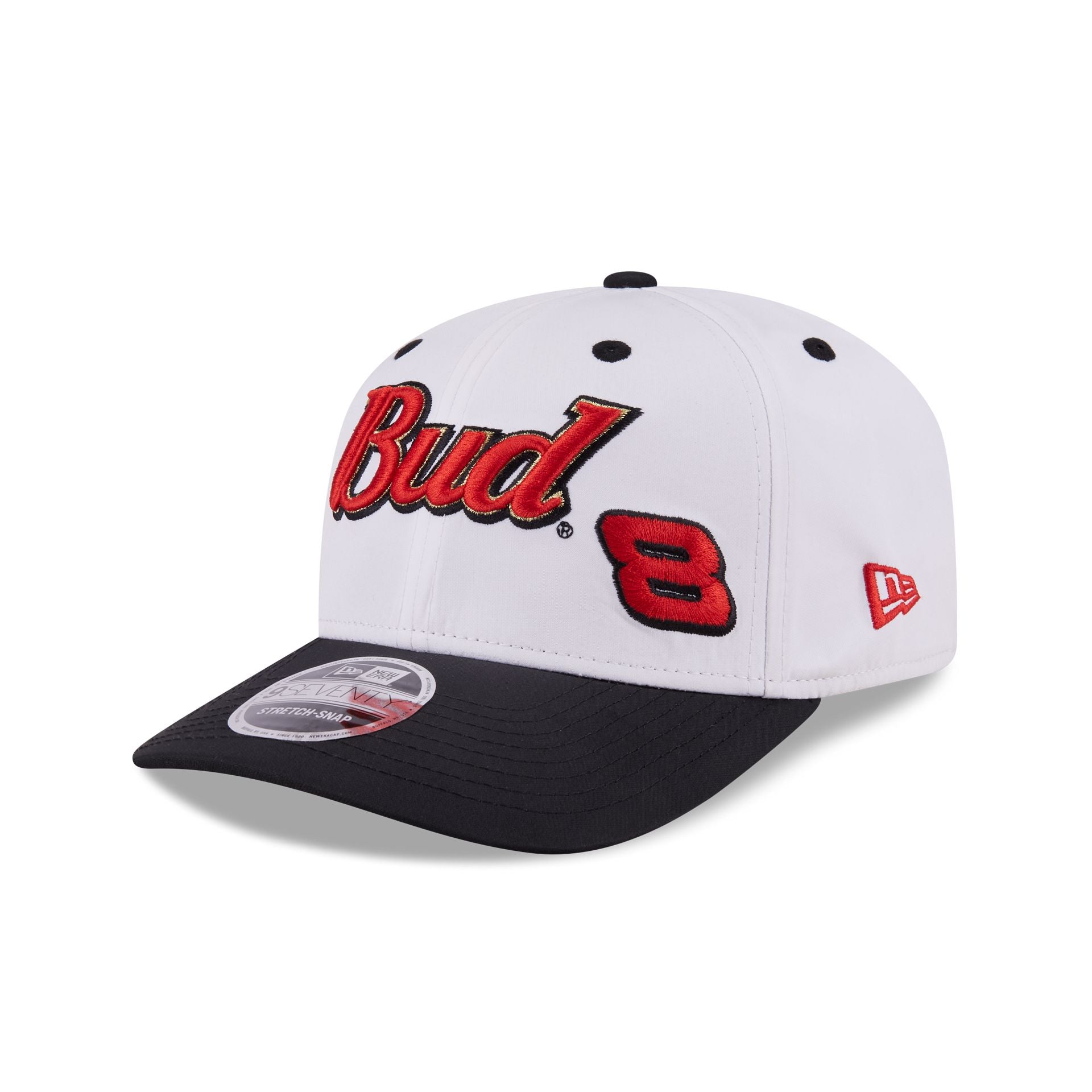 Dale Earnhardt Jr. x Budweiser White 9SEVENTY Stretch-Snap Hat - Image 3