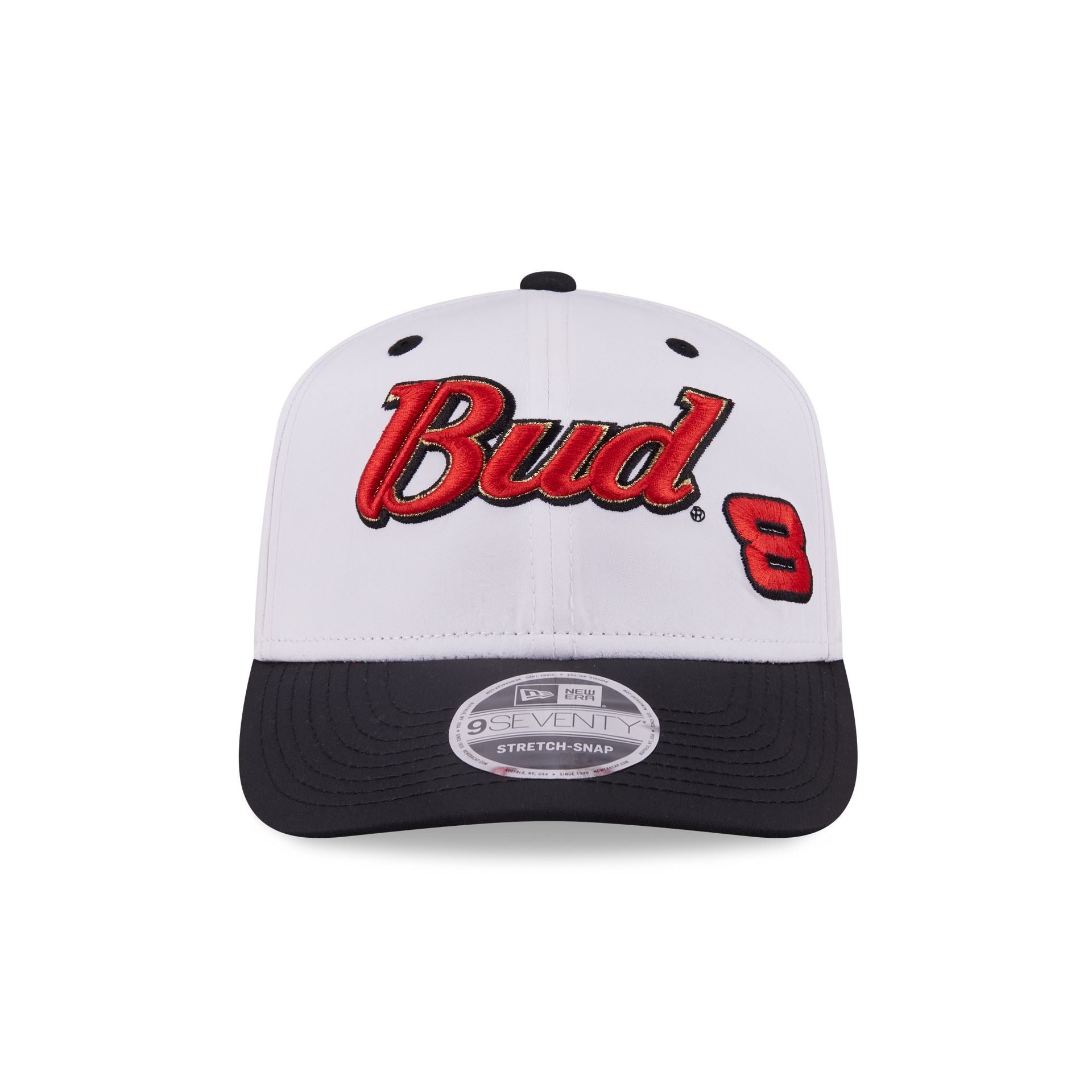Dale Earnhardt Jr. x Budweiser White 9SEVENTY Stretch-Snap Hat - Image 2