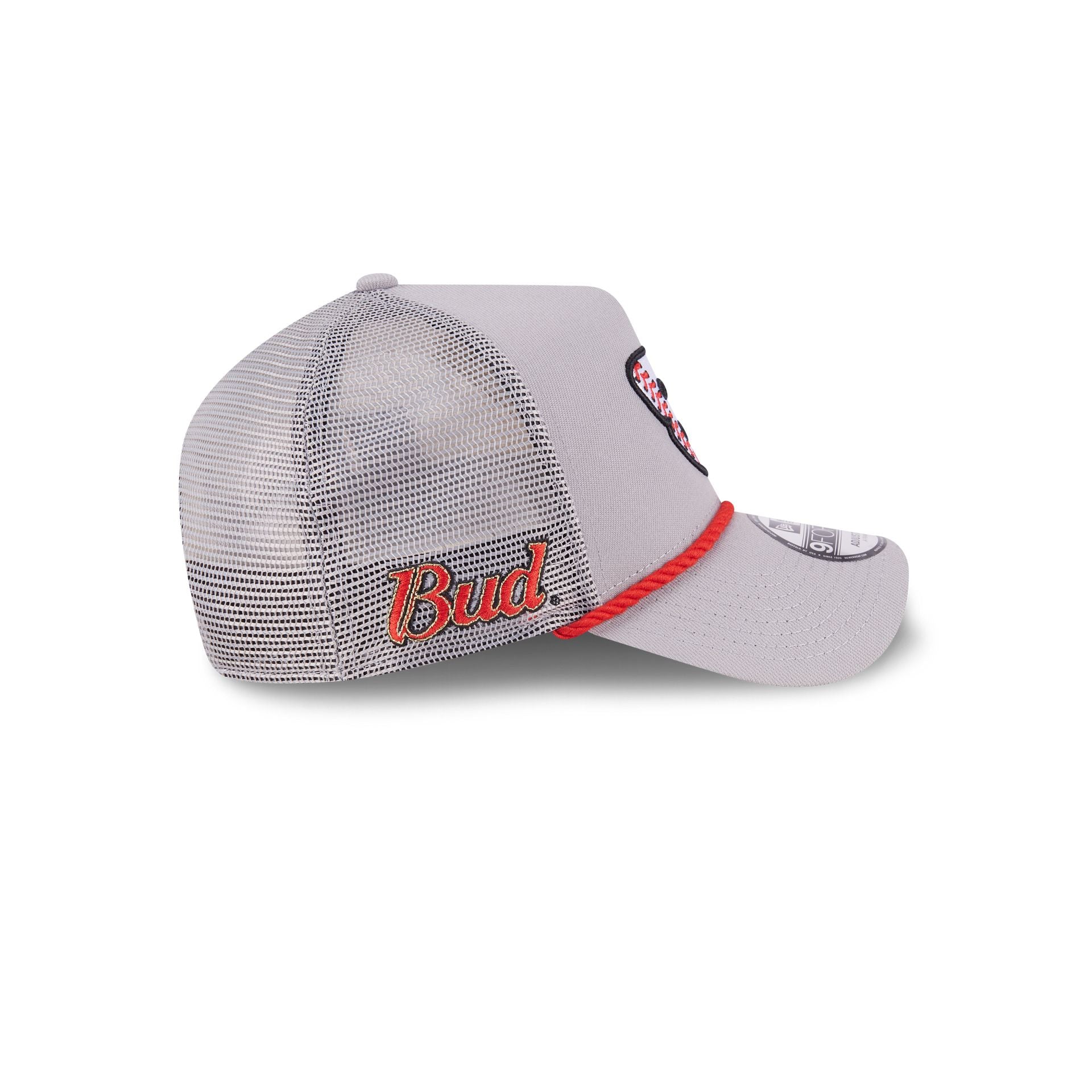 Dale Earnhardt Jr. x Budweiser Gray 9FORTY A-Frame Trucker Hat - Image 4