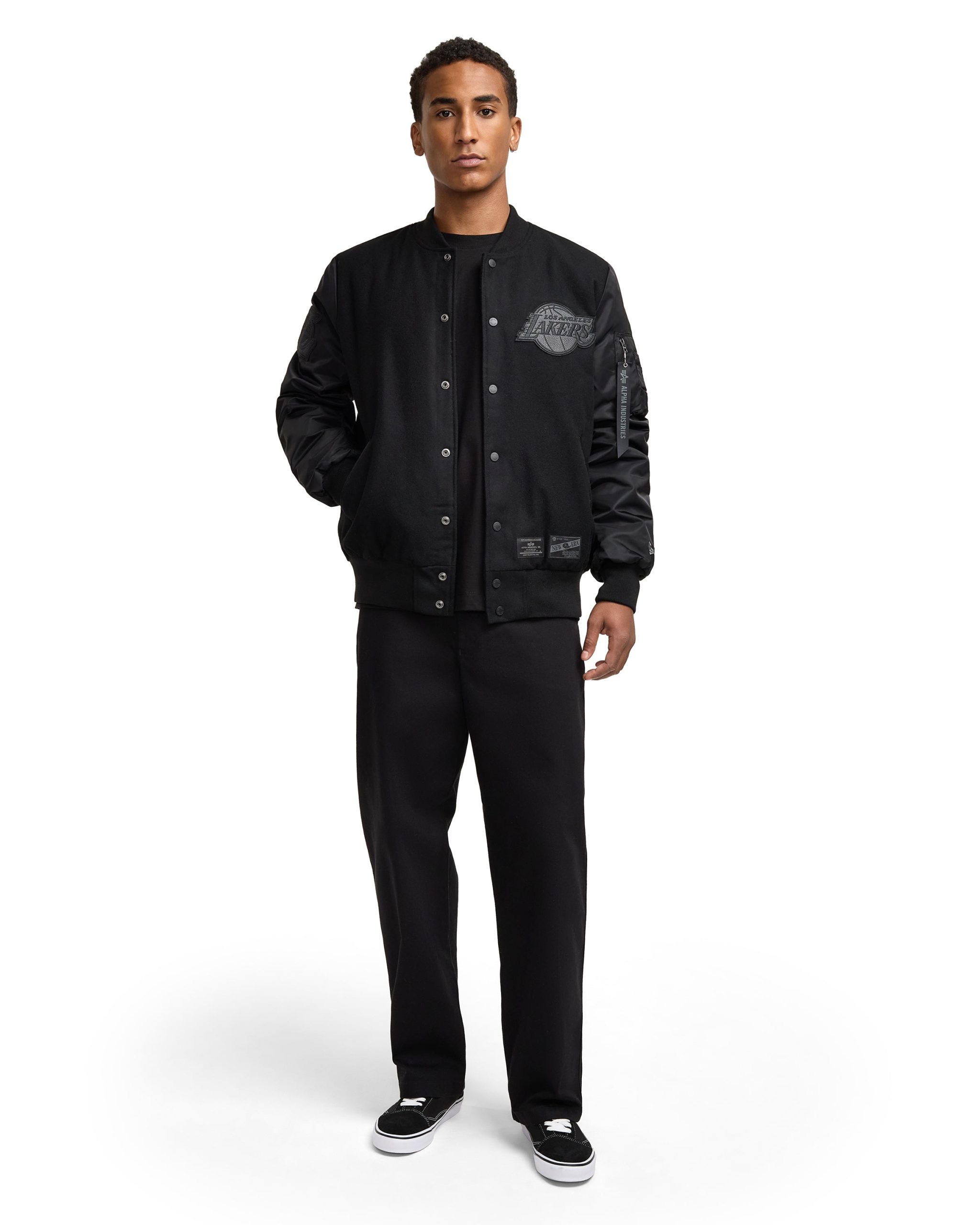 Alpha Industries x New York Knicks MA-1 Wool Varsity Jacket Black - Image 6